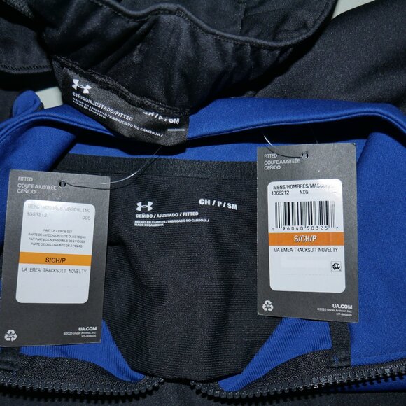 Under Armour Tracksuit Mens Size S Game Royal/Black Matching 2 pIece Set Outfit - Picture 11 of 13